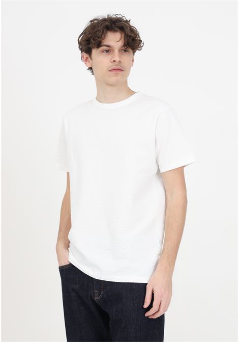 White seersucker men's t-shirt SELECTED HOMME | 16092769Egret